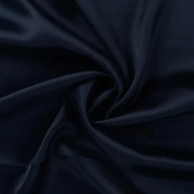 Tissu Satin de Viscose uni Bleu marine - Par 10 cm