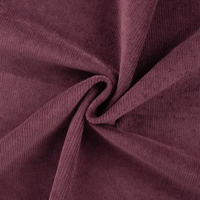 Tissu Velours côtelé stretch uni Pourpre - Par 10 cm