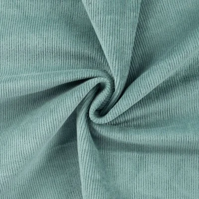 Tissu Velours côtelé stretch uni Vert menthe - Par 10 cm