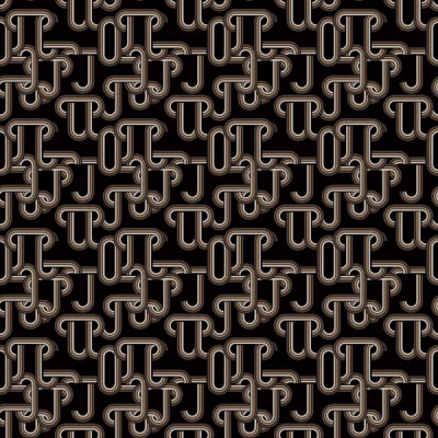 Tissu Viscose Twill Chains Marron sur fond Noir - Par 10 cm