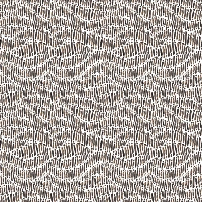 Tissu Bengaline imprimé Lilou marron sur fond Blanc - Par 10 cm