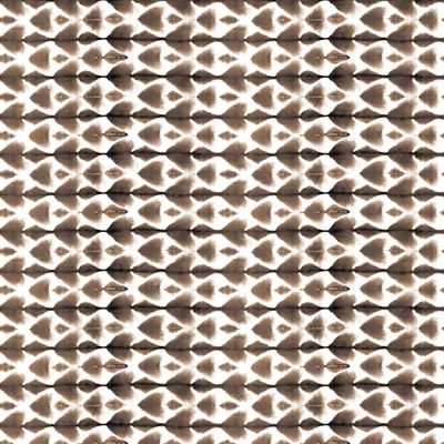 Tissu Bengaline imprimé Motifs marrons sur fond Blanc - Par 10 cm