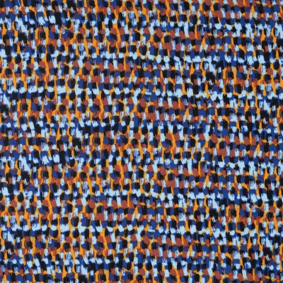 Tissu Viscose Twill Mio sur fond Bleu - Par 10 cm