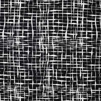 Tissu Jersey Milano Lia blanc sur fond Noir - Par 10 cm