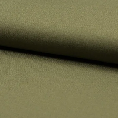 Tissu Viscose Twill  chiné Vert kaki - Par 10 cm