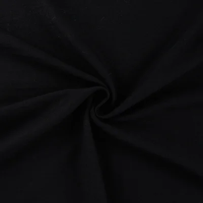 Tissu Polyester aspect Lin uni Noir - Par 10 cm
