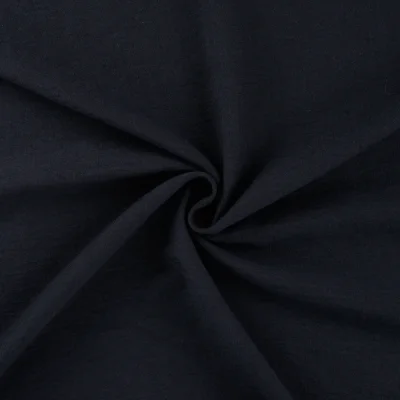 Tissu Polyester aspect Lin uni Bleu marine - Par 10 cm