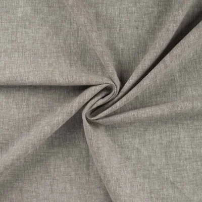 Tissu Lin Coton uni Taupe chiné - Par 10 cm