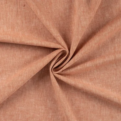 Tissu Lin Coton uni Rouille chiné - Par 10 cm