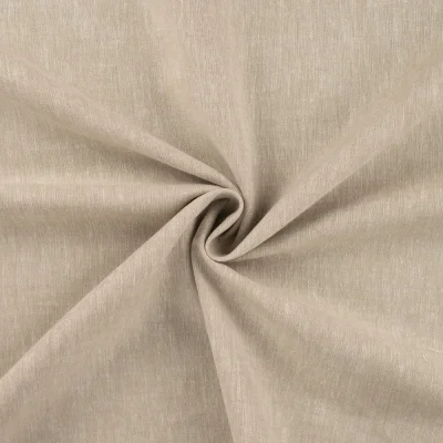 Tissu Lin Coton Chiné Beige - Par 10 cm