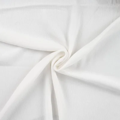 Tissu Crépon de Viscose uni Blanc - Par 10 cm