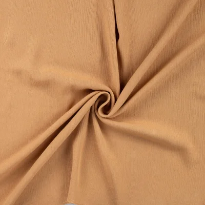 Tissu Crépon de Viscose uni Ocre - Par 10 cm