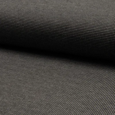 Tissu Jacquard polyviscose  extensible Pointillés blancs sur fond Noir - Par 10 cm