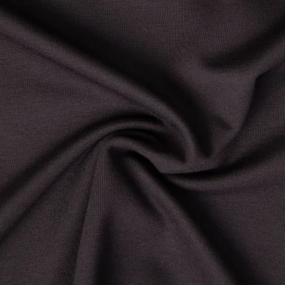 Tissu Jersey Milano brossé uni Noir - Par 10 cm