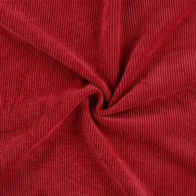 Tissu Velours côtelé lavé uni Rouge - Par 10 cm