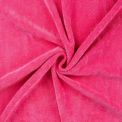 Tissu Velours côtelé lavé uni Rose fuchsia - Par 10 cm