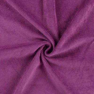 Tissu Velours côtelé lavé uni Violine - Par 10 cm