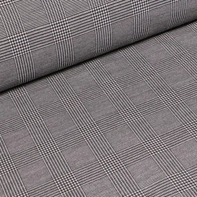 Tissu Bengaline Ecossais sur fond Blanc - Par 10 cm