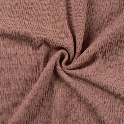 Tissu Jersey Smock uni Rose nude - Par 10 cm