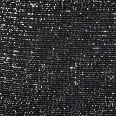 Tissu Sequins verticaux uni Gris anthracite - Par 10 cm