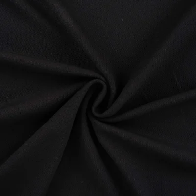 Coupon Tissu Jersey Piqué de coton spécial Polo uni Noir - Coupon de 30 cm