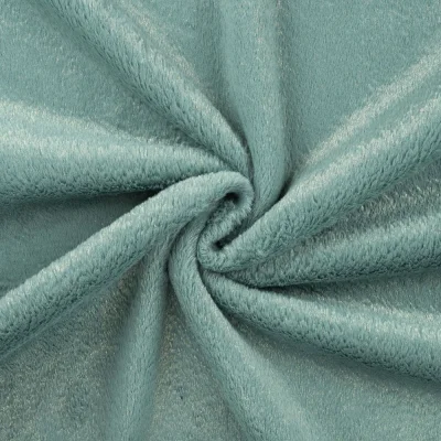 Tissu Fausse fourrure long poils lurex Vert menthe - Par 10 cm