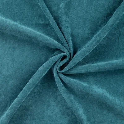 Tissu Velours tissé uni Bleu pétrole - Par 10 cm