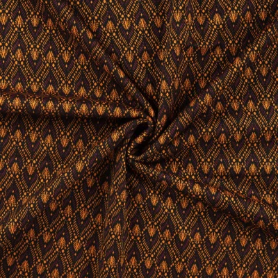 Tissu Milano imprimé Motifs cognac sur fond Noir - Par 10 cm