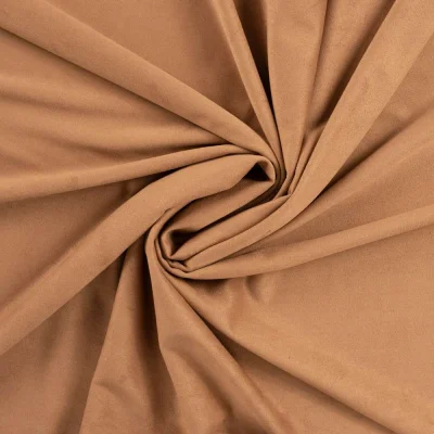 Tissu Suédine extensible Siena aspect daim uni  Camel - Par 10 cm
