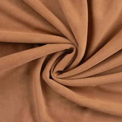 Tissu Suédine envers Fausse fourrure mouton uni Camel - Par 10 cm