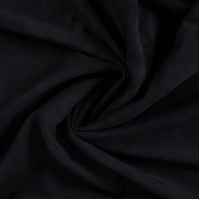 Tissu Suédine envers Fausse fourrure mouton uni Noir - Par 10 cm