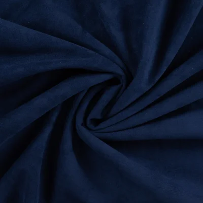 Tissu Suédine envers Fausse fourrure mouton uni Bleu marine - Par 10 cm