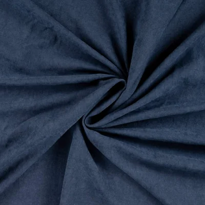 Tissu Suédine Melody  aspect peau de pêche envers satiné uni Bleu marine - Par 10 cm