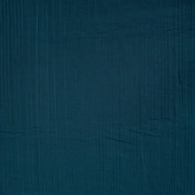 Tissu Mousseline Tencel double couche uni Bleu pétrole - Par 10 cm