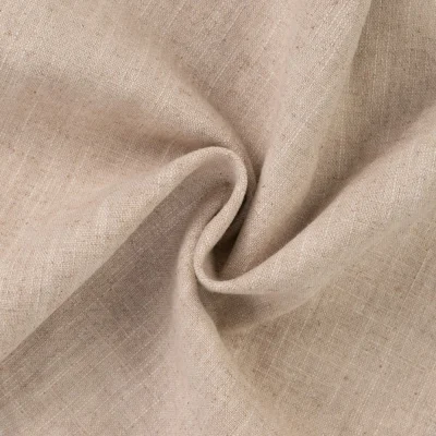 Tissu 100% Lin uni Beige décrué - Par 10 cm