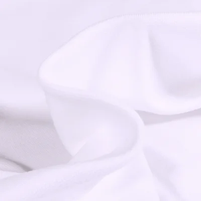 Tissu Jersey Bord côte uni Blanc - Par 10 cm