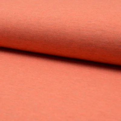 Tissu Jersey Coton Chiné Orange - Par 10 cm