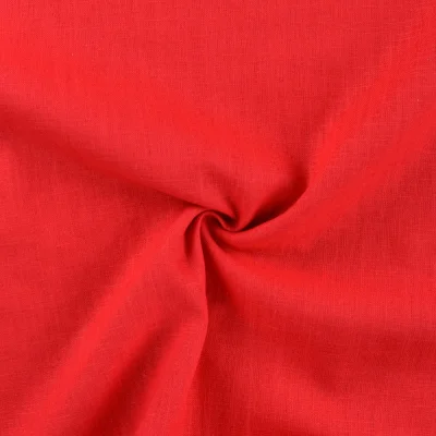 Tissu 100% Lin uni Rouge - Par 10 cm