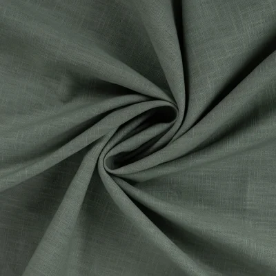 Tissu 100% Lin uni Vert sauge - Par 10 cm