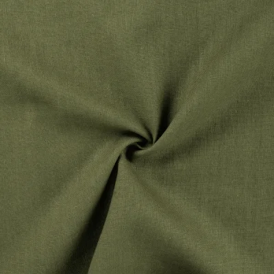 Tissu 100% Lin uni Vert - Par 10 cm