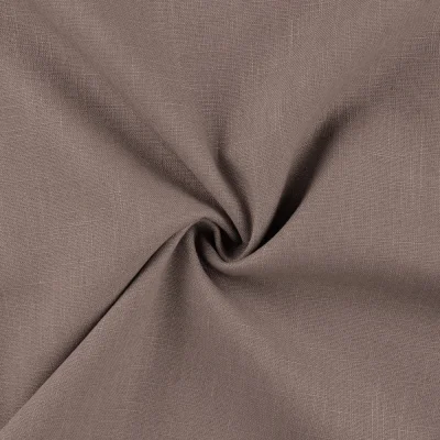 Tissu 100% Lin uni Taupe - Par 10 cm