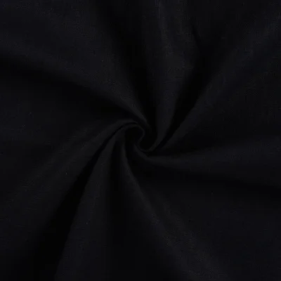 Tissu 100% Lin uni Noir - Par 10 cm