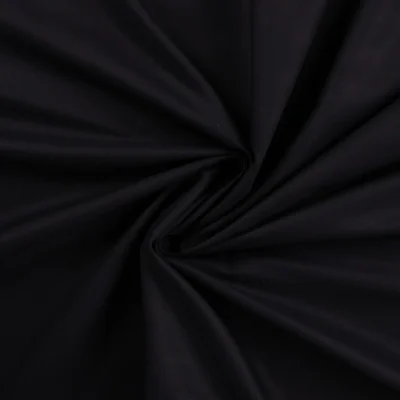 Tissu Coton satiné uni Noir - Par 10 cm