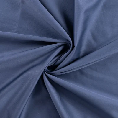 Tissu Coton satiné uni Bleu denim - Par 10 cm