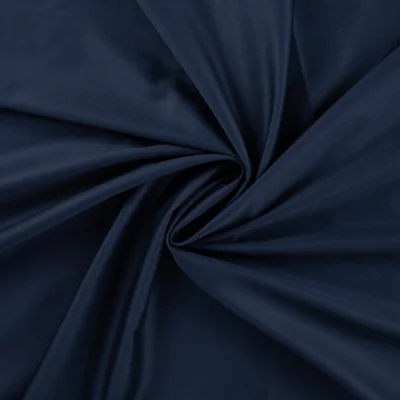 Tissu Coton satiné uni Bleu marine - Par 10 cm