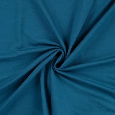 Tissu Jersey Viscose uni Lia Bleu canard - Par 10 cm