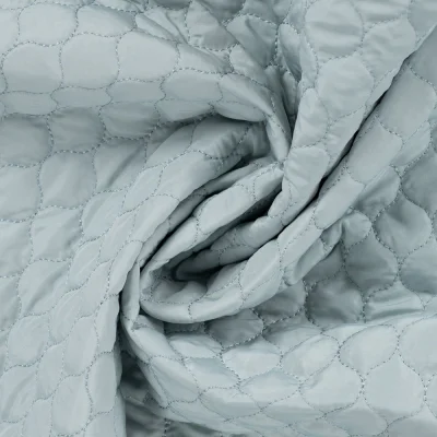 Tissu Doudoune matelassé déperlant uni Bleu gris - Par 10 cm