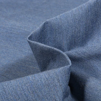 Tissu Toile extérieure uni Grande Largeur Dralon Bleu denim - Par 10 cm