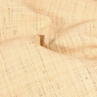 Tissu Toile tissée Raphia Naturel - Par 10 cm