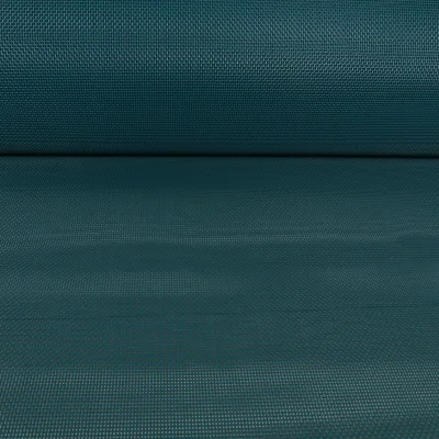 Toile Transat grille extérieure textilène unie Bleu pétrole - Par 10 cm